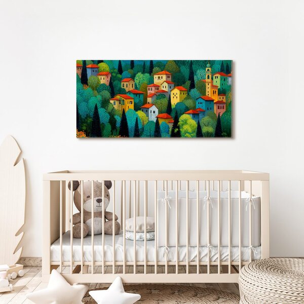 Quadro su tela – Case colorate nella natura