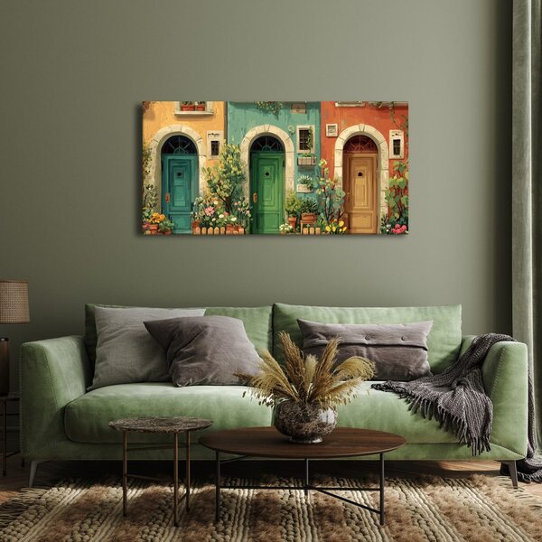 Quadro su tela – Porte romantiche e fiori