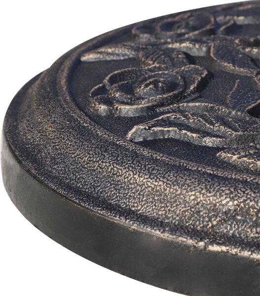 VivaGarden Base per Ombrellone 9kg in Resina con Finiture in Bronzo 45.5 x 31.5cm Nero