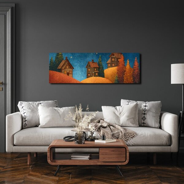Quadro su tela – Paesaggio invernale stellato
