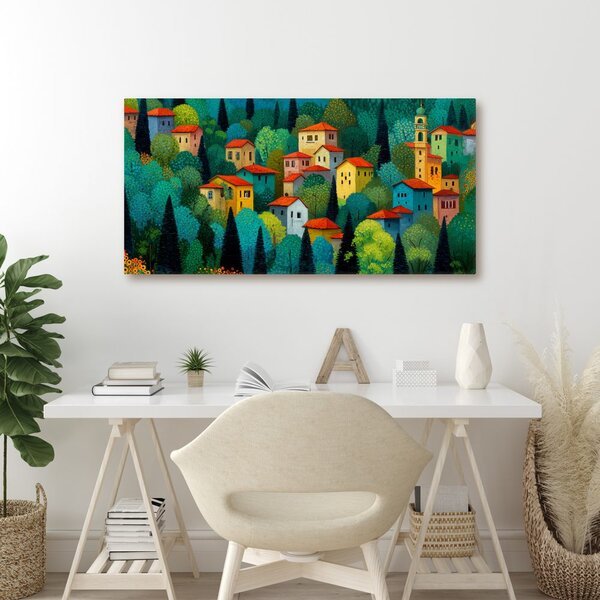 Quadro su tela – Case colorate nella natura