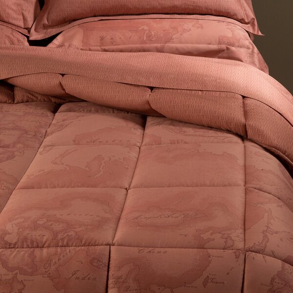Trapunta In Raso Di Cotone Geo Terracotta Matrimoniale Alviero Martini 1A Classe Geo Caleffi