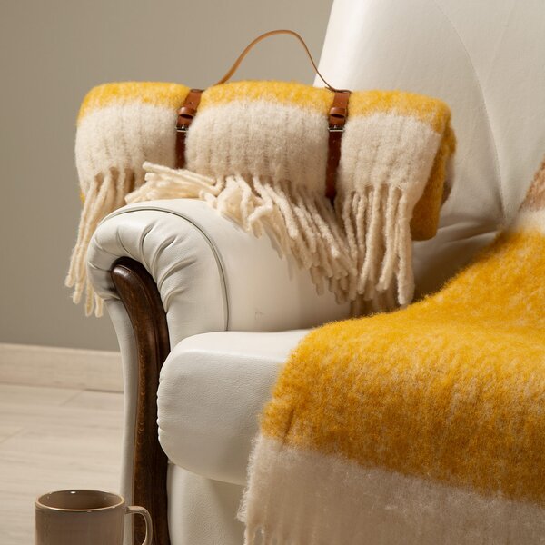 Plaid In Cotone Courmayeur CM. 130X170 Caleffi Oro Caleffi