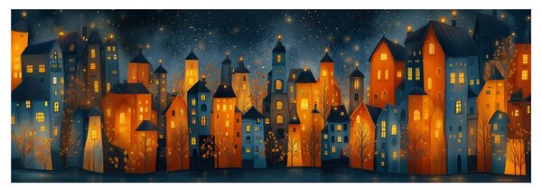 Quadro su tela – Scenografia notturna festiva
