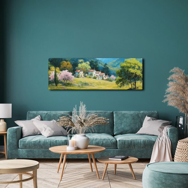 Quadro su tela – Vista su villaggio di montagna