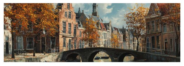 Quadro su tela – Architettura sopra il canale d'acqua