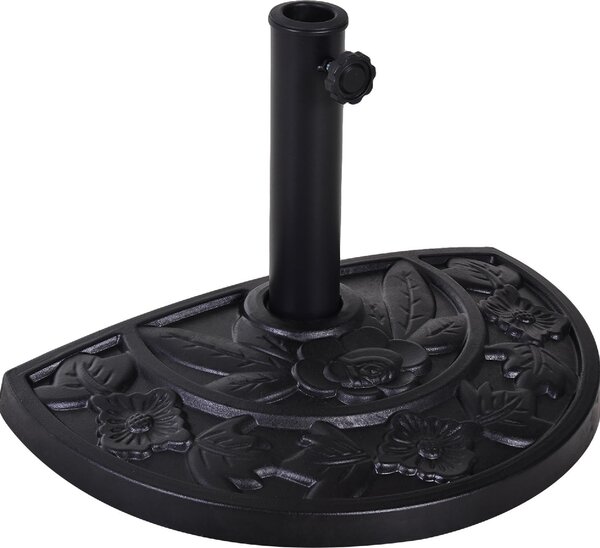VivaGarden Base per Ombrellone a Mezzaluna da 3.8 e 4.8 mm in Resina con Manovella 50x31x32 cm colore Nero