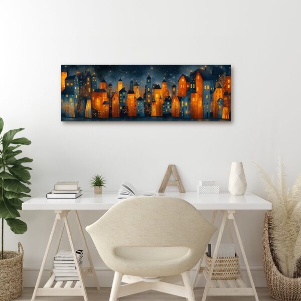 Quadro su tela – Scenografia notturna festiva