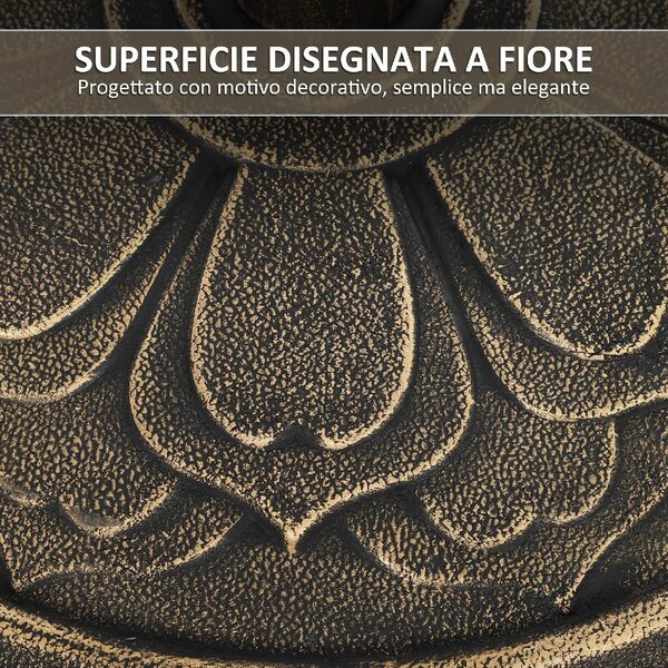 VivaGarden Base per Ombrellone da 12 kg con Manovella Integrata in Resina Metallo e Cemento 46x33 cm colore Bronzo
