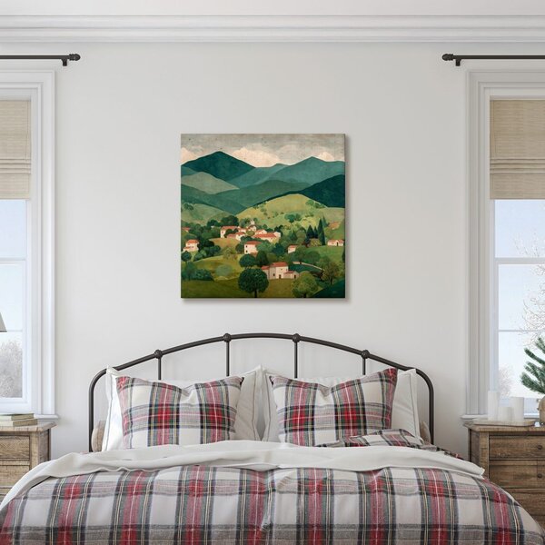 Quadro su tela – Colline verdi e case