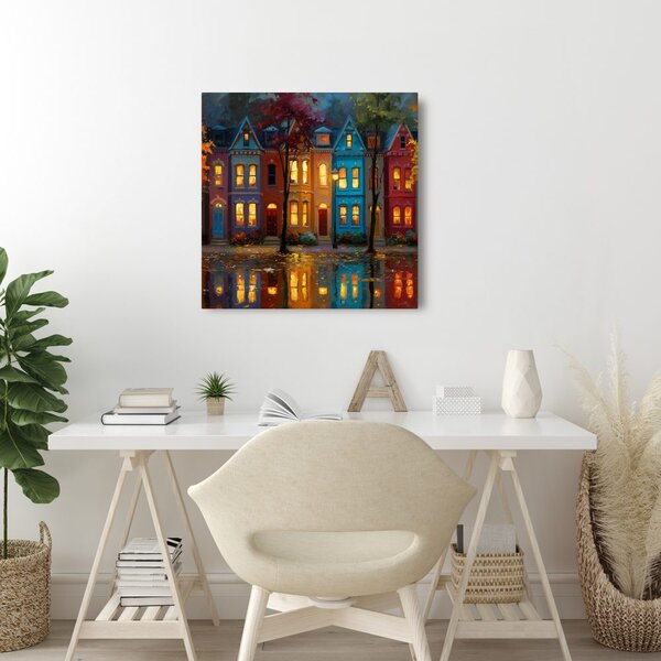 Quadro su tela – Strada luminosa di notte