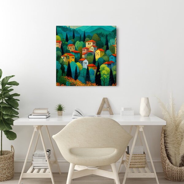 Quadro su tela – Tranquillo villaggio in montagna