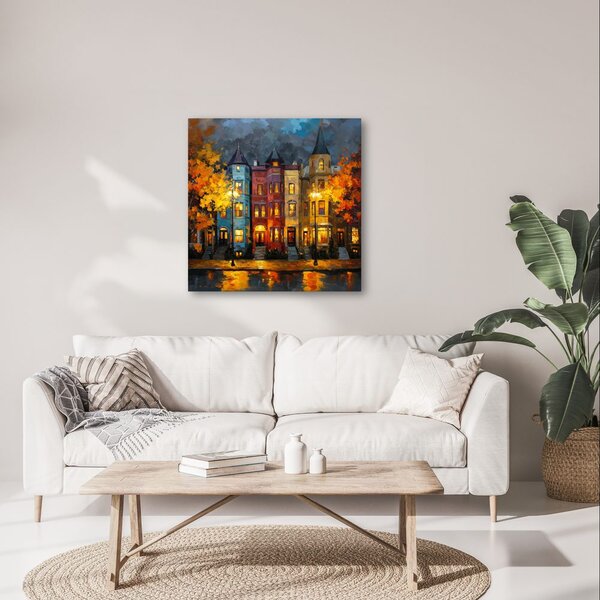 Quadro su tela – Luci d'autunno in città