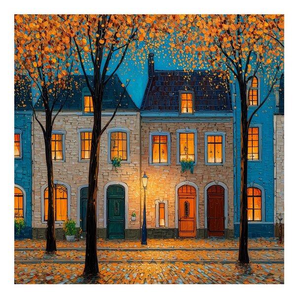 Quadro su tela – Serenità urbana con lampione