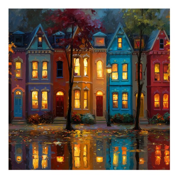 Quadro su tela – Strada luminosa di notte