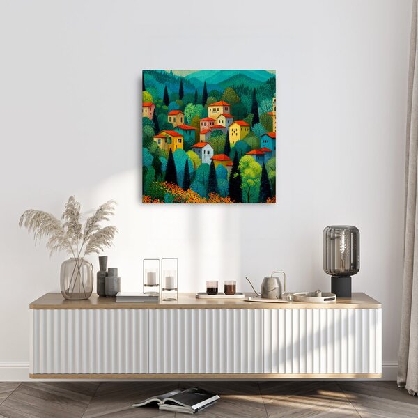 Quadro su tela – Tranquillo villaggio in montagna