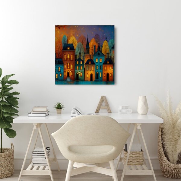 Quadro su tela – Incantevole villaggio autunnale