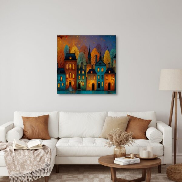 Quadro su tela – Incantevole villaggio autunnale