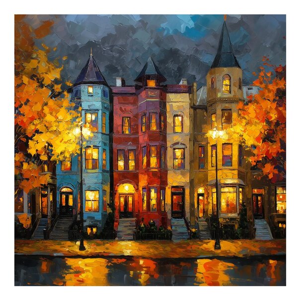 Quadro su tela – Luci d'autunno in città