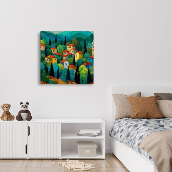 Quadro su tela – Tranquillo villaggio in montagna
