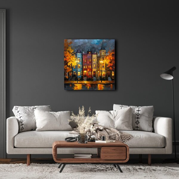 Quadro su tela – Luci d'autunno in città