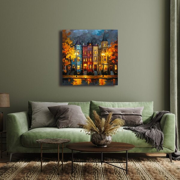 Quadro su tela – Luci d'autunno in città
