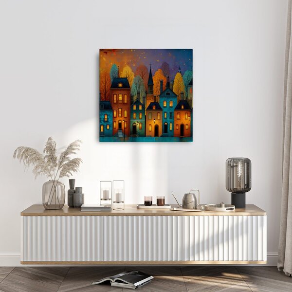 Quadro su tela – Incantevole villaggio autunnale