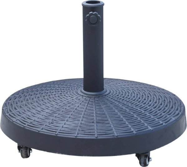 VivaGarden Base per Ombrellone da 38 mm e 4 8mm in Resina e Acciaio Nero 52 x 41cm