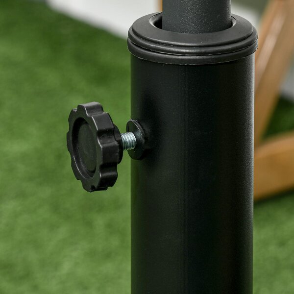VivaGarden Base per Ombrellone da 23.5kg con 2 Manovelle e Rotelle in Resina e Acciaio 53x41 cm colore Nero