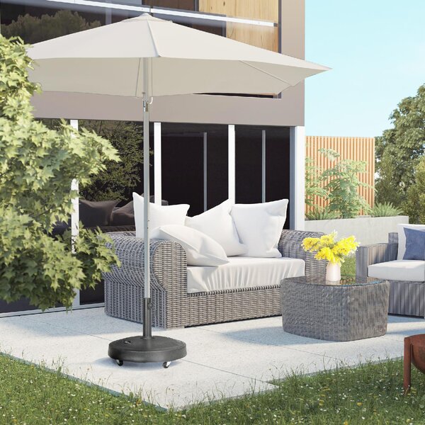 VivaGarden Base per Ombrellone da 23.5kg con 2 Manovelle e Rotelle in Resina e Acciaio 53x41 cm colore Nero