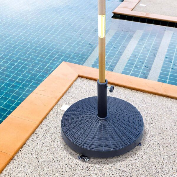 VivaGarden Base per Ombrellone da 38 mm e 4 8mm in Resina e Acciaio Nero 52 x 41cm