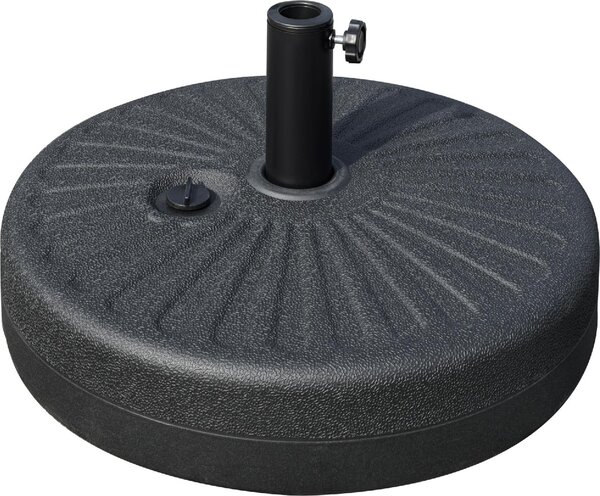 VivaGarden Base per Ombrellone da Giardino con Palo Centrale 3.8cm e 4.8cm HDPE Nero
