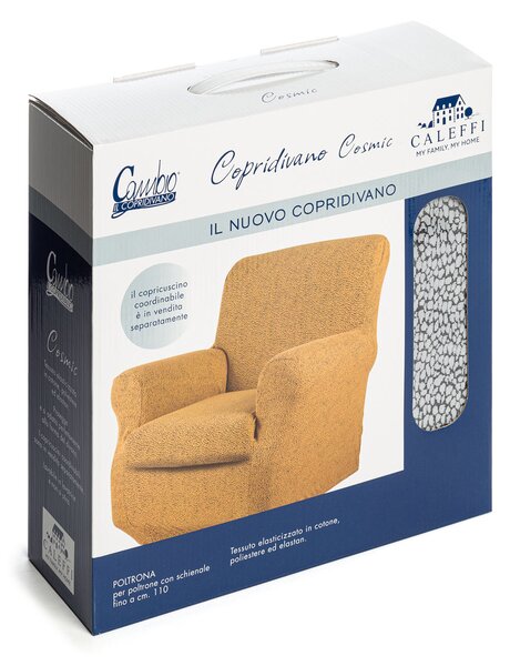 Copridivano Elasticizzato In Cotone Cosmic 1 Posti Caleffi Tinta Unita Tortora Caleffi