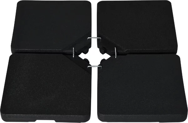 VivaGarden Base per Ombrellone da 4 Pezzi Riempibili con Acqua o Sabbia e Ganci di Connessione colore Nero