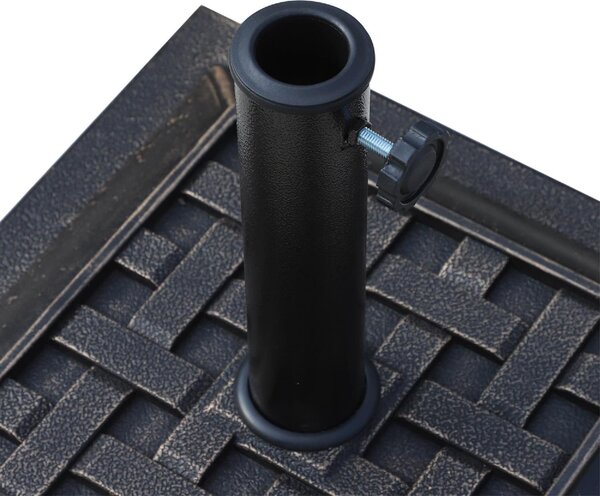 VivaGarden Base per Ombrellone da Giardino in Resina e Acciaio in Stile Vintage 44x44x32 cm Nero e Bronzo