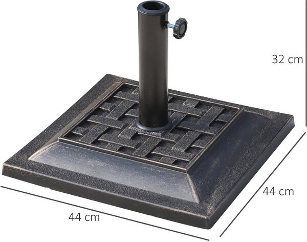 VivaGarden Base per Ombrellone da Giardino in Resina e Acciaio in Stile Vintage 44x44x32 cm Nero e Bronzo
