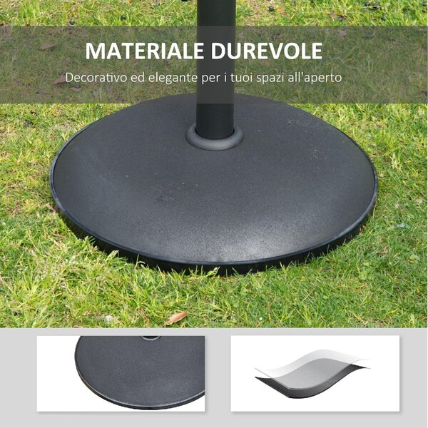 VivaGarden Base per Ombrellone da Giardino in Cemento per Ombrelloni con Palo di 35mm 38mm o 48mm Nero 50x37cm
