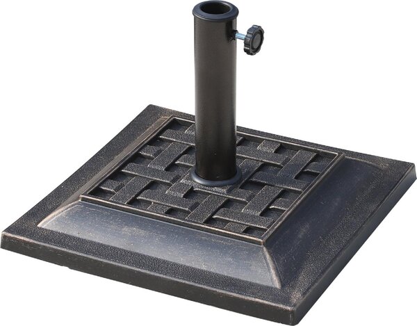 VivaGarden Base per Ombrellone da Giardino in Resina e Acciaio in Stile Vintage 44x44x32 cm Nero e Bronzo