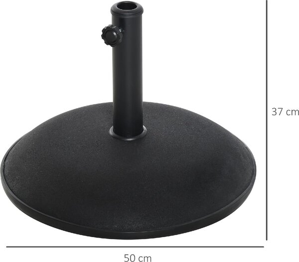 VivaGarden Base per Ombrellone da Giardino in Cemento per Ombrelloni con Palo di 35mm 38mm o 48mm Nero 50x37cm