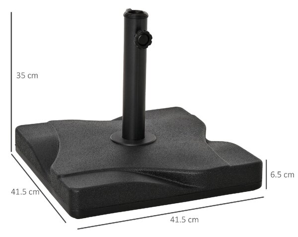 VivaGarden Base per Ombrellone in Plastica da 20kg per Pali da 30-35-38mm 41.5x41.5x35cm