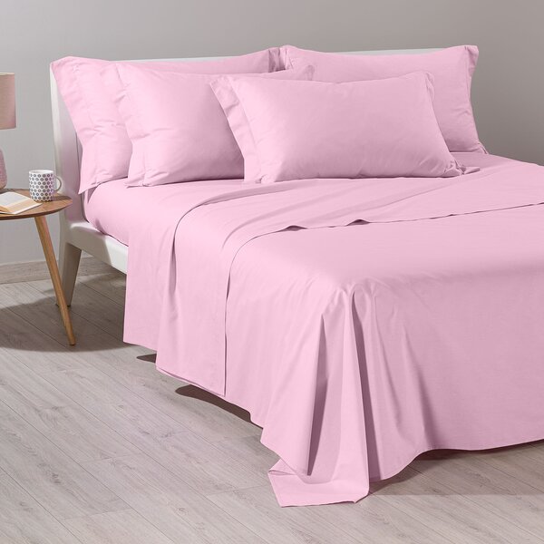 Completo Lenzuola In Cotone Cotone Tinta Unita Matrimoniale Caleffi Tinta Unita Pink Caleffi