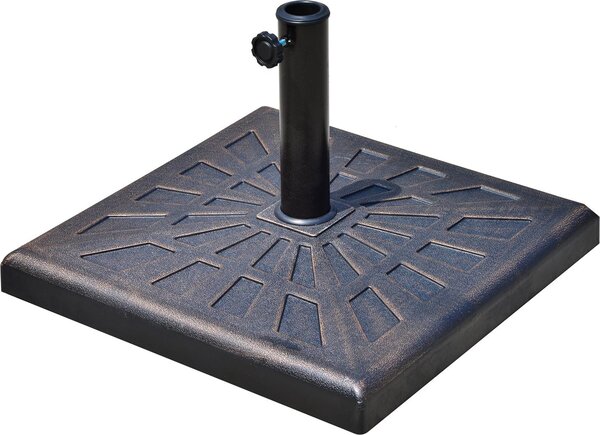 VivaGarden Base per Ombrellone Quadrata in Resina per Pali da 3.8/4.8cm 47x47x32cm