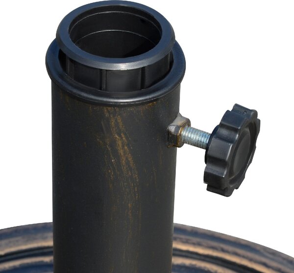 VivaGarden Base per Ombrellone Rotonda da 12kg in Resina con Decorazione per Pali da 38mm e 48mm 45x33cm Bronzo