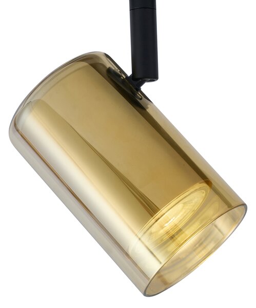 Faretto moderno oro con vetro ambrato per sistema di illuminazione a binario monofase - Iconic Lloyd