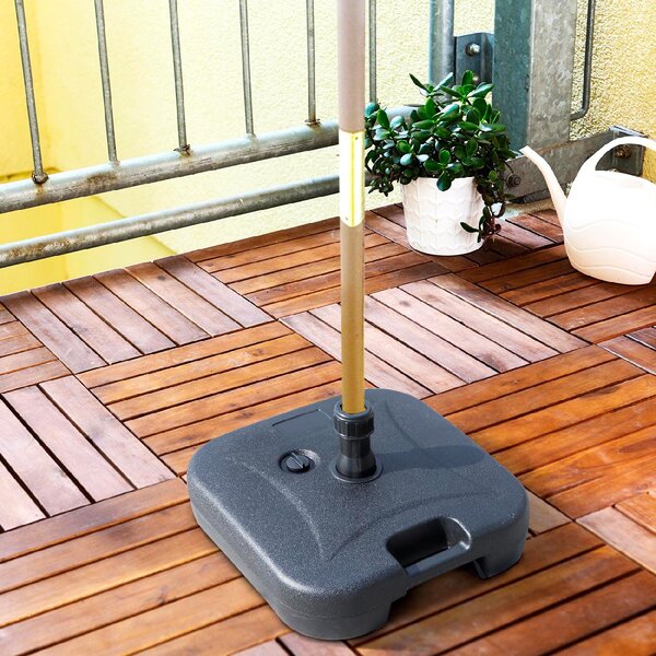 VivaGarden Base per Ombrellone Riempibile con Acqua e Sabbia HDPE Nero 46x45x26 cm