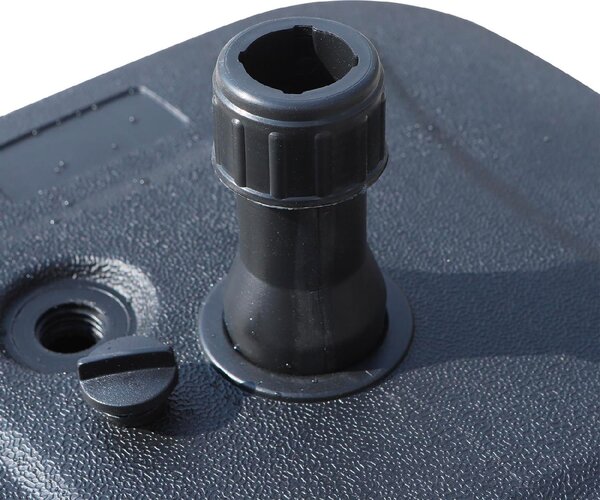 VivaGarden Base per Ombrellone Riempibile con Acqua e Sabbia HDPE Nero 46x45x26 cm