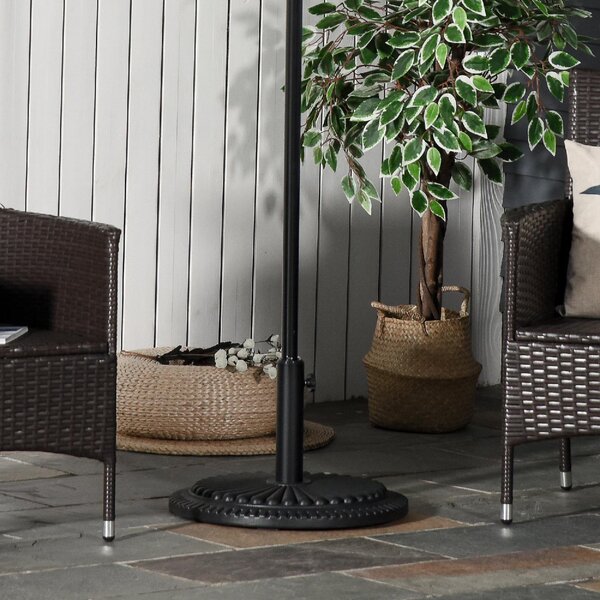 VivaGarden Base per Ombrellone Rotonda in Plastica da 15kg per Pali da 35-38-48mm 49x32Acm Nero