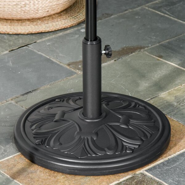 VivaGarden Base per Ombrellone Rotonda in Plastica da 13kg per Pali da 35-38-48mm Nero
