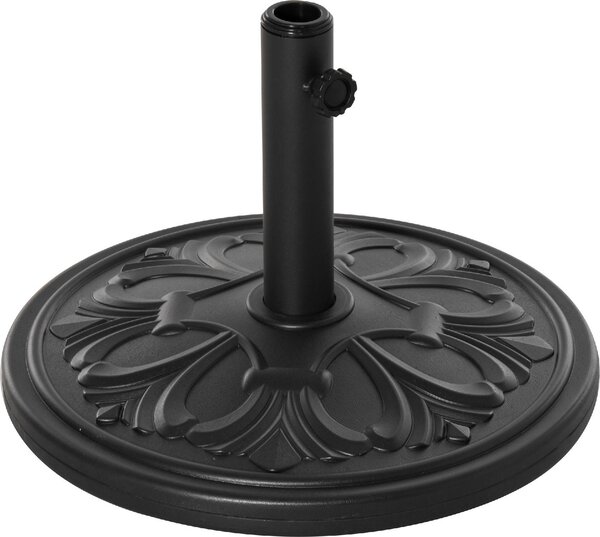 VivaGarden Base per Ombrellone Rotonda in Plastica da 13kg per Pali da 35-38-48mm Nero