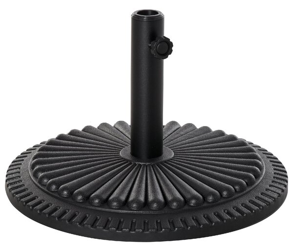 VivaGarden Base per Ombrellone Rotonda in Plastica da 15kg per Pali da 35-38-48mm 49x32Acm Nero
